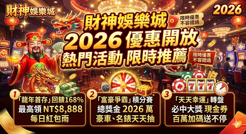 財神娛樂城2026優惠開放|熱門活動限時推薦